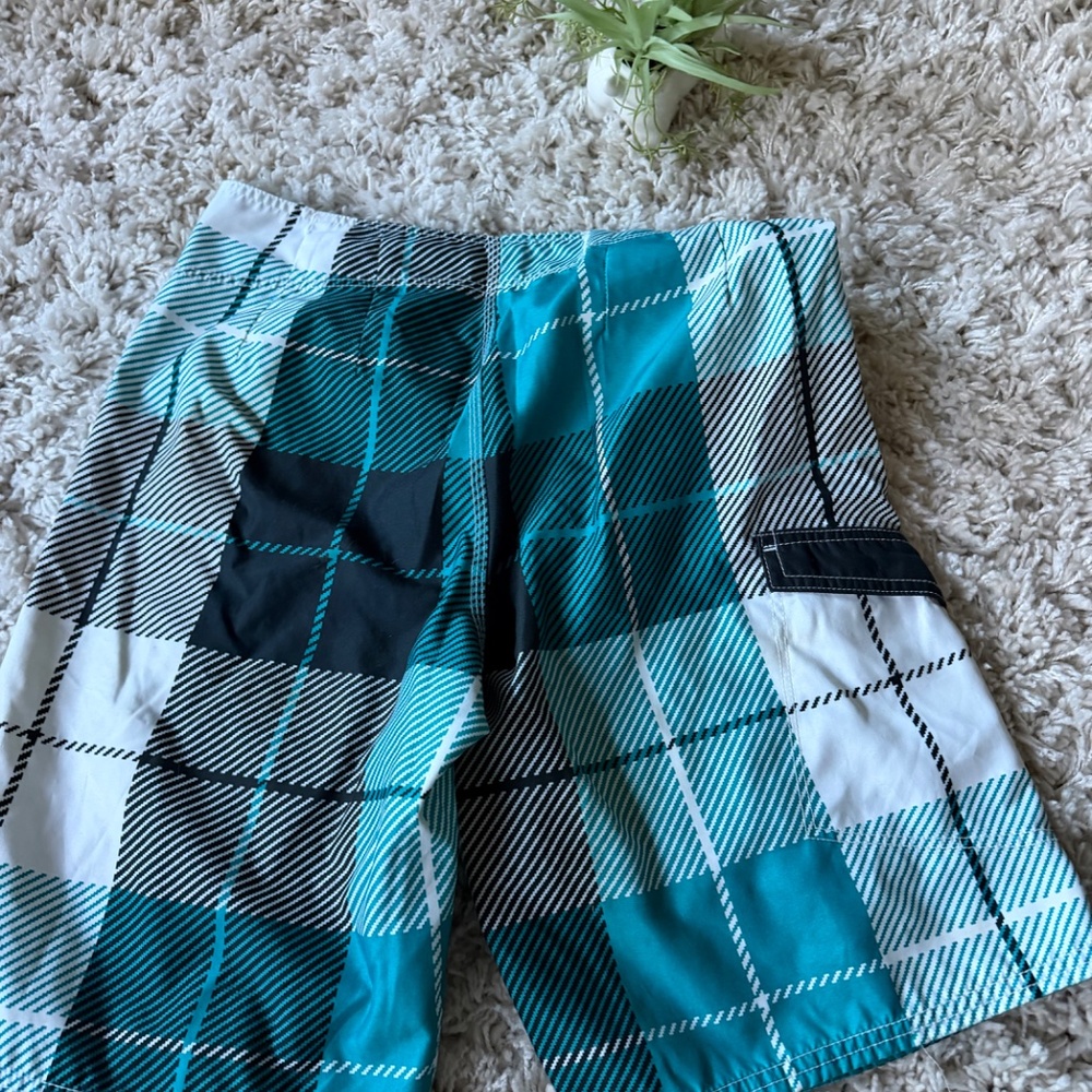 Men's Mossimo Supply Co. Men's Blue Plaid Hybrid swimming beach Shorts trunks wi - Picture 5 of 5